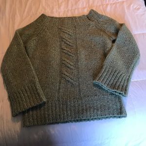 J Crew Wool Cable Sweater Sage Green Fall